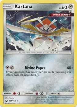 Pokemon - Kartana - 101/168 - Rare - Celestial Storm - NM/M 820650813443 - Image 1