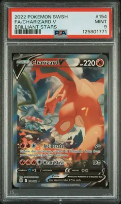 Charizard V 154/172 Brilliant Stars PSA 9 Pokemon - Image 1