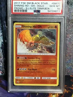 2017 POKEMON SM BLACK STAR PROMO #SM70 SHINING HO-OH-HOLO PSA 10 - Image 2