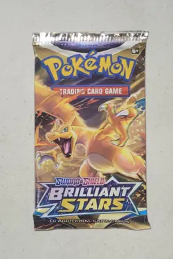 1x Pokemon Brilliant Stars Sealed Booster Pack Random Pack Cover Art - Image 1