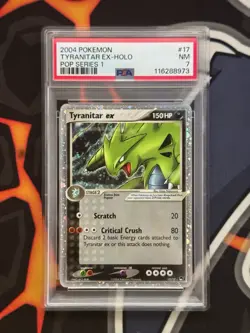 2004 POKEMON POP SERIES 1 #17 TYRANITAR EX-HOLO PSA 7 🔥 - Image 1