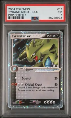 2004 POKEMON POP SERIES 1 #17 TYRANITAR EX-HOLO PSA 7 🔥 - Image 2