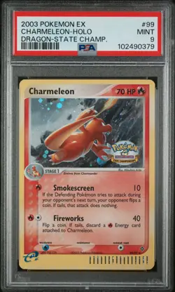 2003 POKEMON EX DRAGON STATE CHAMPIONSHIPS #99 CHARMELEON-HOLO PSA 9 - Image 1