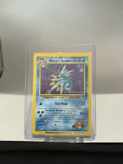 Pokemon TCG Misty's Seadra Holo Rare 9/132 Gym Heroes Prerelease - Image 1