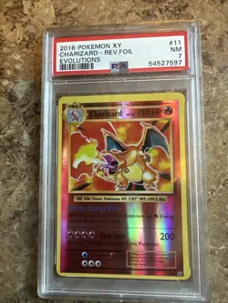 2016 Pokemon XY Evolutions Charizard Reverse Holo 11/108 #11 PSA 7 - Image 1