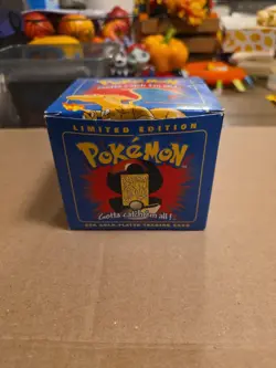 23K Gold Plated CHARIZARD Trading Card 1999 Burger King Pokemon Ball NEW SEALED - Image 1