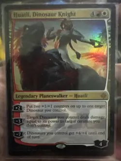 Huatli, Dinosaur Knight Foil Planeswalker- Ixalan,Slight Scratches On Card.MTG04 - Image 1