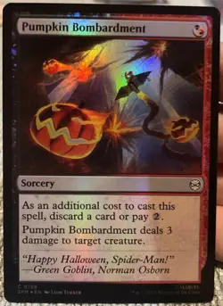MTG, Pumpkin Bombardment 139 NM Marvel's Spider-Man HOLOFOIL - Image 1
