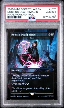 2025 MTG Secret Lair Final Fantasy Noctis's Death Magic Foil PSA 10 GEM MINT - Image 1