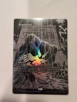 Borderless Foil Reanimate, MTG, Marvel's Spider-Man, Magic the Gathering NM - Image 1