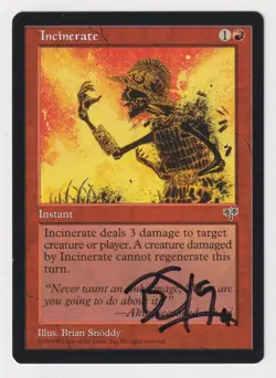 Signed Incinerate LP Mirage Artist Brian Snoddy 1996 WOTC MTG Magic Vintage Red! - Image 1