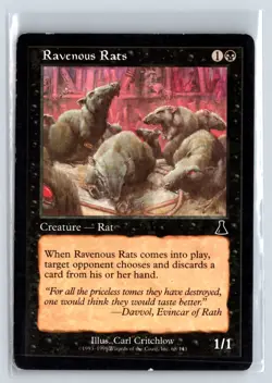 (5X) Ravenous Rats Urza's Destiny Common - MTG Magic the Gathering Card - Image 1
