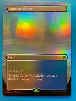 MTG 1x FOIL BORDERLESS Adarkar Wastes 377 Dominaria United Magic Gathering x1 NM - Image 1