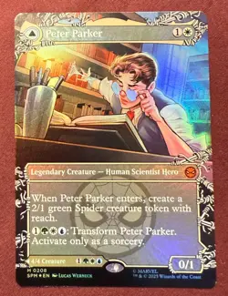 2025 Magic MTG Marvel's Spider-Man Peter Parker Amazing Foil M0208 Borderless - Image 1
