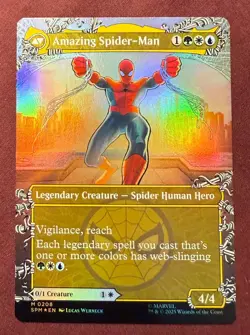 2025 Magic MTG Marvel's Spider-Man Peter Parker Amazing Foil M0208 Borderless - Image 2