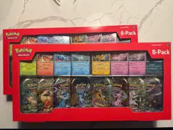 Pokemon Prismatic Evolutions 8 Mini-Tins with Promo Cards Costco 2-Pack sealed - Image 1