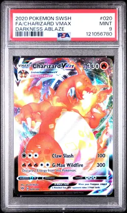 2020 POKEMON SWORD & SHIELD DARKNESS ABLAZE #020 FULL ART/CHARIZARD VMAX PSA 9 - Image 1