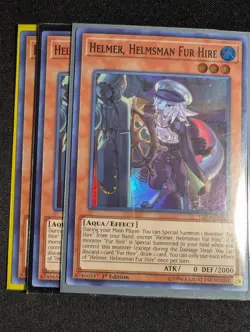 Yugioh - 3x Helmer, Helmsman Fur Hire DASA-EN016 1st Edition Super Rare NM - Image 1