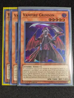 Yugioh - 3x Vampire Grimson DASA-EN004 1st Edition Super Rare NM - Image 1