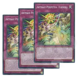 Yugioh - Artmage Peripeteia Turmoil x 3 - 1st Edition NM - Plus Free Holo Cards - Image 1