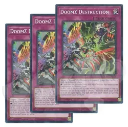 Yugioh - DoomZ Destruction x 3 - 1st Edition NM - Plus Free Holo Cards - Image 1