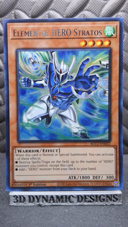 | Yugioh Elemental HERO Stratos BLC1-EN022 Silver Ultra Rare NM 🔥 | - Image 1