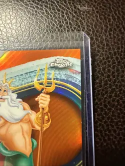 2025 Topps Chrome Disney King Triton Orange Refractor #’d 13/25 SSP Card # 61. - Image 5