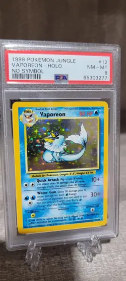 PSA 8 No Symbol Vaporeon Holo Jungle Set #12 Holographic 1999 Pokemon Card Error - Image 3