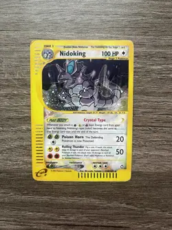 Pokemon TCG Crystal Nidoking 150/147 Aquapolis Holo Secret Rare Card DMG - Image 1