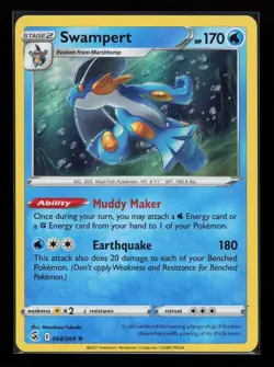 Swampert 064/264 Holo Rare SWSH08: Fusion Strike Pokemon Card - Image 1