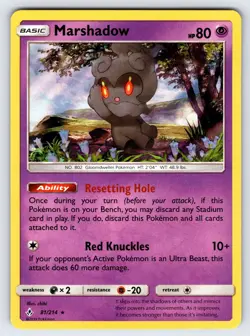 Marshadow 81/214 2019 SM Unbroken Bonds Pokemon Card Nintendo Holo Rare - Nm/Vlp - Image 1