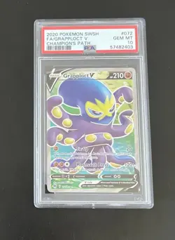 Pokemon Grapploct v Full Art Holo Card 72/73 Champions Path - Image 1