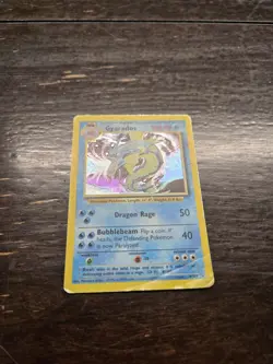 Pokemon Base Set Gyarados Holo Rare Card 6/102 Well Used Condition - Image 1