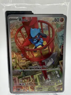 Riolu Full Art Pokemon Center Stamped Promo Card from Mega Evolutions SEALED - Image 1