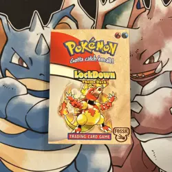 Pokemon TCG Fossil Lockdown Theme Deck Box 1999 - EMPTY BOX ONLY (No Cards) - Image 1