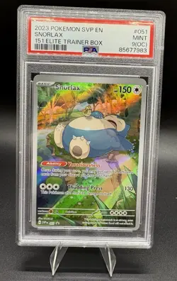 Snorlax 051 151 PSA 9 Elite Trainer Box Black Star Promo English Pokemon Card - Image 1