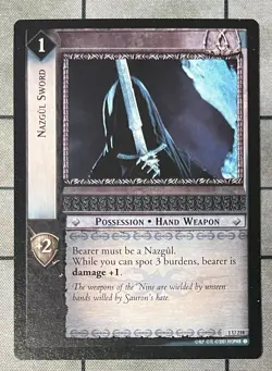 NAZGUL SWORD 1U 218 Decipher Lord of the Rings Fellowship - Image 1