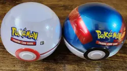 Pokemon TCG Tin Pokeball C21 Factory Sealed - 2 Balls - 3 Booster Pack Per - Image 1