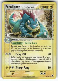 Feraligatr (Delta Species) Dragon Frontiers Holo Rare Pokemon Moderately played - Image 1