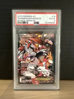 2015 Pokemon XY Double Crisis Team Magma’s Groudon EX 15/34 PSA 4 - Image 1