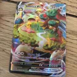 Pokemon Snorlax VMAX 142/202 SwSh01 Sword & Shield Base Set Full Art Holo Rare - Image 1