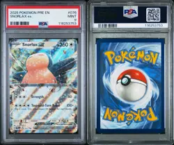 [PSA MINT 9] 2025 Pokemon Pre En-Prismatic Evolutions Snorlax Ex #076 - Image 1