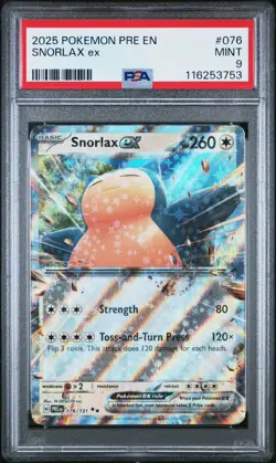 [PSA MINT 9] 2025 Pokemon Pre En-Prismatic Evolutions Snorlax Ex #076 - Image 2