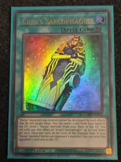 Yu-Gi-Oh! King's Sarcophagus 1st Ed. AGOV-EN058 Ultra Rare NM x1 - Image 1