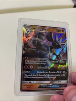 Lucario GX ULTRA RARE Black Star Promo SM100 Pokemon TCG Card Holo Foil Fire 🔥 - Image 2