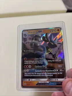 Lucario GX ULTRA RARE Black Star Promo SM100 Pokemon TCG Card Holo Foil Fire 🔥 - Image 4