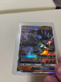 Lucario GX ULTRA RARE Black Star Promo SM100 Pokemon TCG Card Holo Foil Fire 🔥 - Image 5