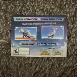 Shiny Koraidon & Miraidon Pokemon Scarlet Violet Code Card - Gamestop *SHIPPED* - Image 1