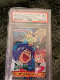 1999 Armored Meowth & Rocket Carddass Japanese Bandai #272 Pokemon Card PSA 9 - Image 2