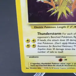 Zapdos Fossil 15/62 Pokemon TCG Card Holo Rare WOTC Vintage 1999 - Image 3